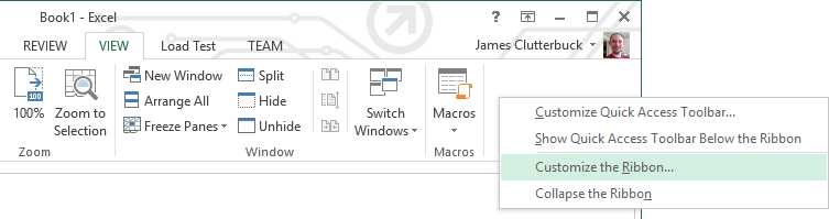 Macro customize ribbon